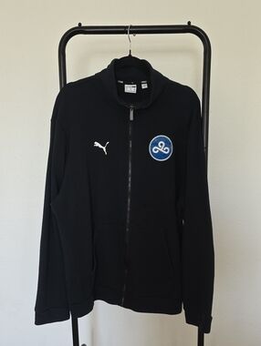 Puma Black Full-Zip Jacket with Blue Patch